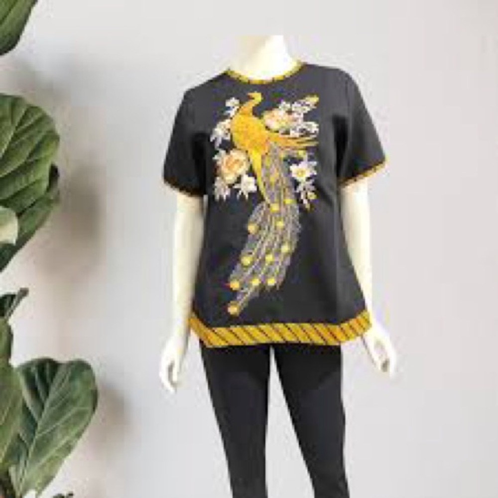 Peacock Embroidered Top by BT Batik Trusmi. Small - Picture 2 of 8